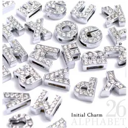 Instock Clearance 260Pcs Lot DIY Slide Letters With Rhinestone Charms For 10mm Pet Dog Collars 2713