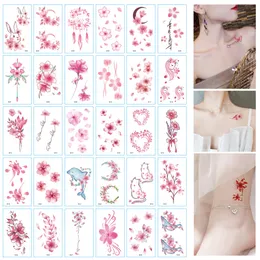 30 pçs/conjunto sem repetição flor tatuagem temporária adesivos tatuagens à prova d'água para mulheres sexy braço clavícula arte corporal mão pé para menina