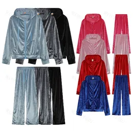 Juicy dresy, designerka coutoure damskie dwa sztuczne spodnie swobodna kurtka o długim rękawie Coutoure luźne jogger jogger dorthsuit swobodny liter
