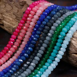 s promotion 2x4mm natural faceted jade color gemstone rondelle loose beads 15 8strands lot262y