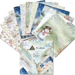 Gift Wrap 24 Sheets 6"X6"the Winter Deer Pattern Creative Scrapbooking Paper Pack Handmade Craft Background Pad