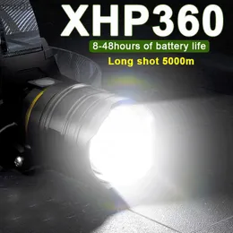 Headlamps Super Bright 36core XHP360 d Headlamp Zoomab Powerbank Headlight USB Rechargeab 7800mAH Battery 5000M Head Flashlight Lamp HKD230719