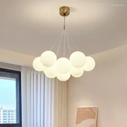 Chandeliers AiPaiTe Modern Minimalist LED Glass Living Room Chandelier Store Commercial Bubble Restaurant Bedroom Main Lighting