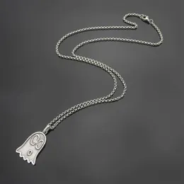 Nuova inserzione Collana lunga di fidanzamento da uomo in stile retrò da donna in ottone con ciondolo fantasma fantasma di elfi con lettera G intagliata271z