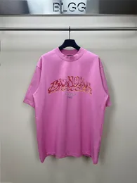 럭셔리 브랜드 베일 대형 NC 티셔츠 IA Graffiti 티셔츠 260g 느슨한 피트 티 더블 B 인쇄 된 여성 태그 파리 탑 파리 느슨한 면화 티셔츠