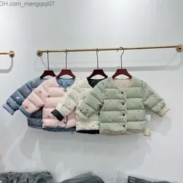 Daunenmantel 2021 Neue kleine und mittelgroße Kinderinnenjacke Jungen und Mädchen tragen Familienkleidung und Winterkleidung mit Awning Z230720