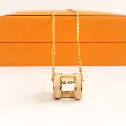 Дизайнерский классический роскошь h подвесные ожерелья женщины 18 тыс. Золото ожерелье на питание