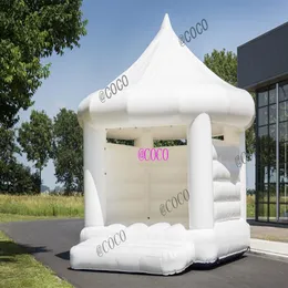 Utomhusaktiviteter Uppblåsbar bröllopsjumper hus 5x4m White Bouncy Caslte Moonwalks House For Adults N Kids232x