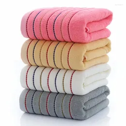 Towel Cotton 70 140 Bathroom Towels Super Soft Stripes Beach Solid Color Bath For Adults Quick-Dry Havlu