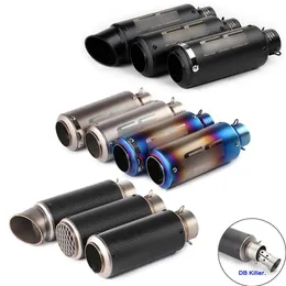 51MM 60MM Universal Motorcycle Exhaust Muffler carbon fiber Escape Exhaust DB killer Dirt Bike Scooter For SC Project bws PCX204E