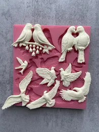 Cake Tools Bird Silicone Epoxy Resin Plaster Mould cake mold fondant molds decorating tools chocolate DIY 230719