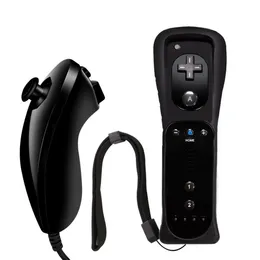 Joystick remoti wireless 2 in 1 di alta qualità Controller di gioco Nunchuk Control per Nintendo Wii Gamepad Custodia in silicone Motion Sensor240B