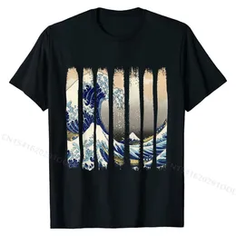 Tシャツ、日本江戸北朝鮮、大川の大波、津波卸売カミサTシャツコットントップスTシャツThir Summer for Male Summer
