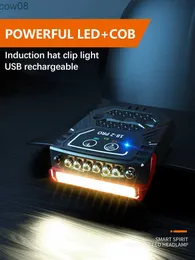 Scheinwerfer Bewegungssensor D Scheinwerfer Mini COB Hut Clip Licht USB Rechargeab Scheinwerfer Wasserdichte Angeln Laterne Flutlicht Taschenlampe HKD230719