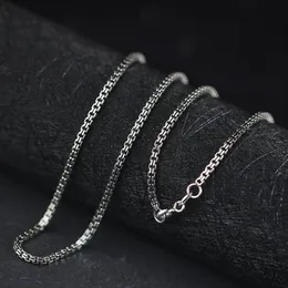 S925 Sterling Silver Jewelry Thai Silver Handgjorda damer 2 0mm Carve Double Box Chain Necklace197K