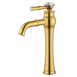 Rolya uzun boylu banyo musluğu yüksek gövde havzası lavabo mikseri lüks altın kaplama241t