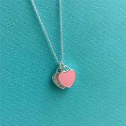 Heart Pendants Designer Lover Necklaces 3 Colors Woman Luxury Jewelry 925 Silver T Chains Womens Neckwear Blue Necklaces