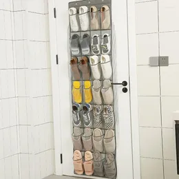 Caixas de armazenamento 24/28 bolso sobre a porta organizador de sapatos Rack Espaço para pendurar Guardar cabide atrás do armário Saco de artigos diversos