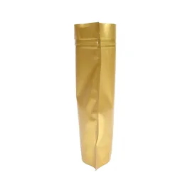 Akzeptieren Sie benutzerdefinierte LOGO 100X langlebige mattgoldene Ziplock-Metallic-Mylar-Verpackungsbeutel heißversiegelbare Stand-Up-Zip-Lock-Beutel Beutel276n