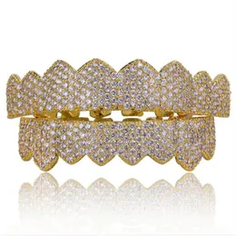 Biżuteria hip -hopowa męska diamentowe grillz zęby pandora w stylu uroków złoty luksusowy projektant mrożony grille moda raper Mężczyzna moda ACC211F