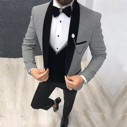 Męskie garnitury Blazers 2021 Morning Men Suit Dinner Party Prom Custome Homme Groom Wedding Blazer Slim Fit Man Tuxedo 3 sztuki258h