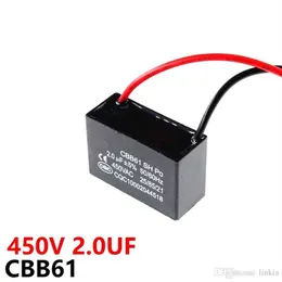 CBB61 450VAC 2UF -fläktstartkondensator Leadlängd 10 cm med LINE270Q
