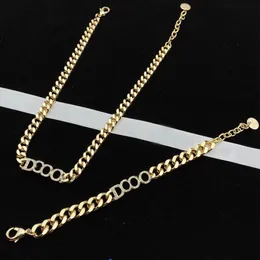 Fashion designer gold letter charm choker ketting armband Dikke ketting bijoux voor womens lady Party Wedding Lovers gift sieraden W292t