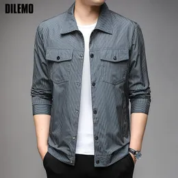 Мужские куртки Dilemo Oversoats Top Grade Brand Brand Casual Fashion Mens Designer и Coats Stripe Streetwear Одежда 230718