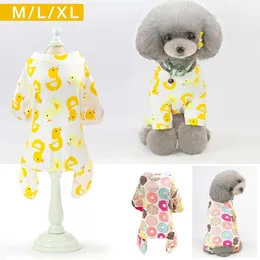 Hundkläder Dogs Coat Jackets Pet Jumpsuit Puppy Cat Costume Home Wear Casual Tecknad-fruktmönster Pajamas kläder 2023