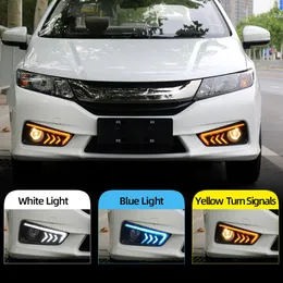 2st CAR LED DRL DAYTIME RUNKT LJUS FÖR HONDA CITY GRACE 2015 2016 Turn Signal Fog Lamp Cover Fog Light Wiring Harness Switch283m