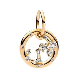 Designer Jewelry charms Gold 12 Constellation Pendant DIY fit Pandora Bracelet Necklace Jewelry Accessories Fashion Party High Quality Holiday Gift