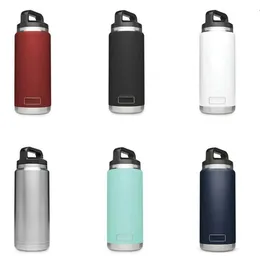 Water Bottles 36oz Sport Water Bottle Wide Mouth Insulated Bottle Double Wall Stainless Steel Powder Coated Outdoor Kettle Travel FLASK GYM 230718