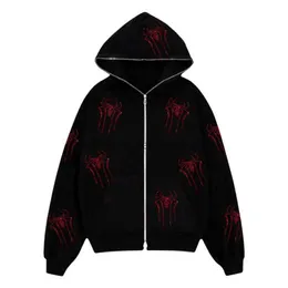 Marka Erkek Hoodies Kapital İskelet Luxe Rhinestones Kapalı Beyaz Tam Zip Hoody Erkek Kadınlar H2y Erkekler 22SS Yeni Y2K Uzun Kollu Sweatshirts Street Giyim Büyük Boy Hoodi 1Z2N