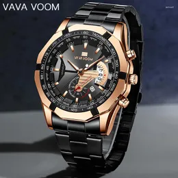 Wristwatches VAVA VOOM Top Watch Fashion Casual Military Quartz Sports Full Steel Waterproof Men's Clock Relogio Masculino