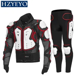 Armature da moto Abbigliamento Tute Motocross Ingranaggi Pantaloni lunghi Protezione Moto Armadura Racing Paraschiena HZYEYO D-232298N