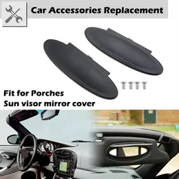 Car Visor Mirror Cover Replacement Fit For Porsche 996 997 911 986 987 Boxster Cayman Car Accessories Matte Black262H