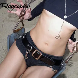 Szyi rapcopter black metalowy pas punkowy gotycka vintage szarcza streetwearu dekoracyjna moda allmatched koreańsko -harajuku grunge 230718
