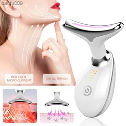 Neck Face Beauty Device EMS Thermal Neck Lifting and Tighten Massager LED Photon Face Beauty Device Wrinkle Remover for Woman