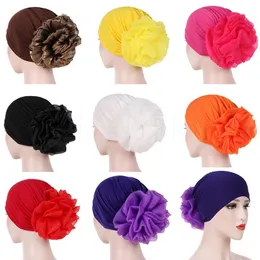 Women Floral India Hat Flower Stretchy Beanie Turban Bonnet Chemo Cap For Patients Ladies Bandanas African Head wrap de610