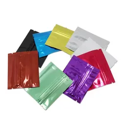 200Pcs Lot 7 5 6cm Aluminum Foil Zipper Lock Packaging Bag Pouch Mylar Self Seal Vacuum Zipper Bags for Food Storage Heat Packet295o