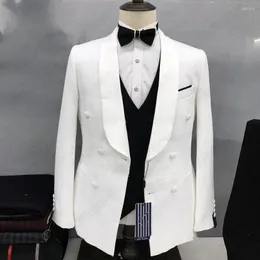 남성용 정장 Custom Fashion One Button Wedding Mens 정식 신랑 무도회 정장 남성 슬림 한 Slim Fit Tuxedos Blazers 3 피스 재킷 조끼 바지