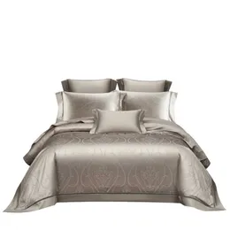 Fyra-stycken Silk Luxury Bed Set, 100% Cotton Jacquard Four-Piece Set of Top Grade Five-Star Hotel Bedding