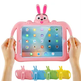SUCKSUST CASE FÖR IPAD 10 2 2019 FALL Söt kanin Eva Silikon Socktäta barn Barn står för iPad 7: e generationen2556