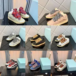 Designer mesh skor boot män kvinnor laceup extraordinär sneaker emed läder trottoarkant sneakers kalvskinn gummi nappa plattformsolsko