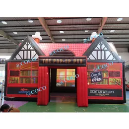 10x5x5m red irish house 2022 new design outdoor oxoford portable inflatable pub bar inn340a