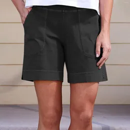 Women's Shorts Womens Dandelion Sloid Color Casual With Side Pockets Pants