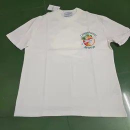 メンズTシャツ2023カサブランカ半袖Tshirt男性女性オレンジ100コットンレジャースーパーサイズTシャツ230718
