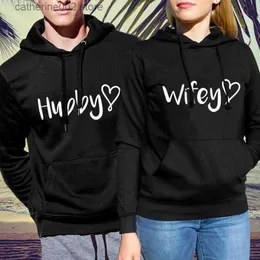 Men's Hoodies Sweatshirts Hubby Wifey Couples Hoodies Honeymoon Sweatshirts Just Married Hoody Engagement Wedding Bridal Hoodies Husband and Wife Tops T230719