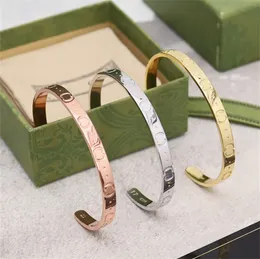 Rose Gold Designer Bangle Armband Mens Hip Hop rostfritt stål smycken kvinnor klassiska G -kedja armband hög qulity 3 färg armband