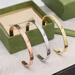 Bracciale rigido di design in oro rosa Bracciale da uomo Hip Hop in acciaio inossidabile Gioielli da donna Bracciali classici a catena G Cinturino di alta qualità a 3 colori